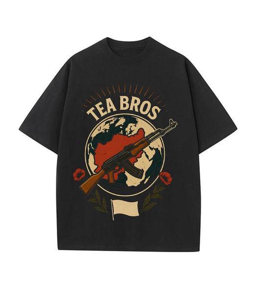 Tea Bros “Globe & Rifle” Heritage Tee – Black